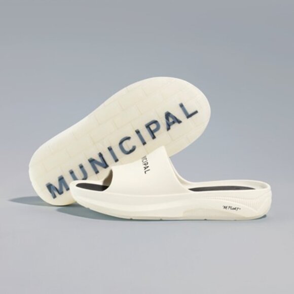 NWT [Municipal] Podium M.Float Slides Sandals White/Black Men’s Sz 11 w Dustbag! - Picture 2 of 15